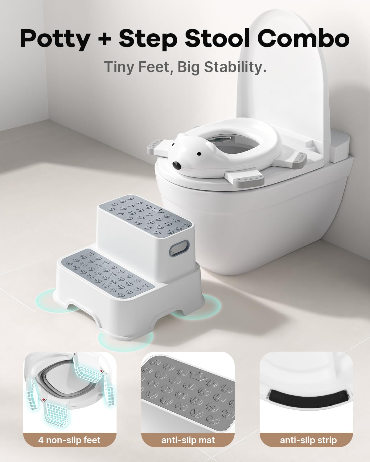 Bunwag potty seat with clip and anti-slip feet for stable training