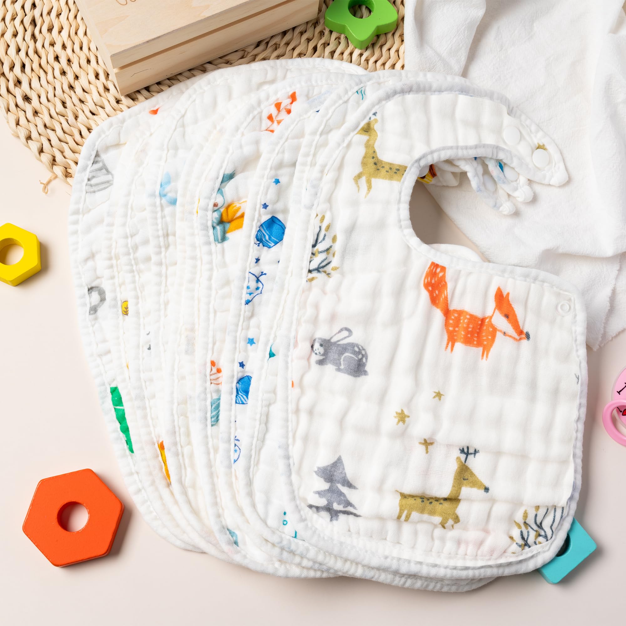 BUoonyer elephants pattern bib absorbs drool during teething