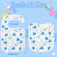 BUoonyer whales pattern bib catches drool and protects clothes