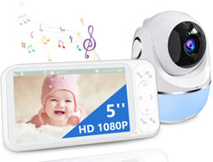 Buradin 1080P baby monitor front view for easy nursery setup and monitoring.