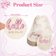 Burbell 3D carved design milestone disc adds depth to baby photos.