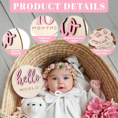 Burbell pink birth date card captures important stats for future storytelling