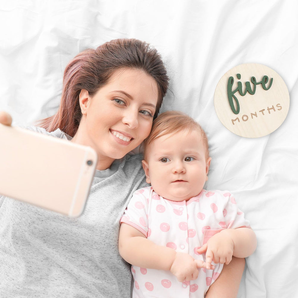 Burbell milestone set makes a thoughtful baby shower gift.