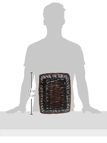 Burton+BURTON dark-stain rectangle basket close-up highlighting décor use.