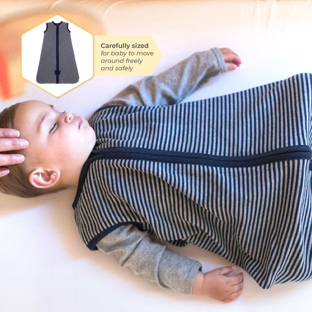 Burt's Bees Baby Beekeeper wearable blanket bottom zipper for quick diaper changes.