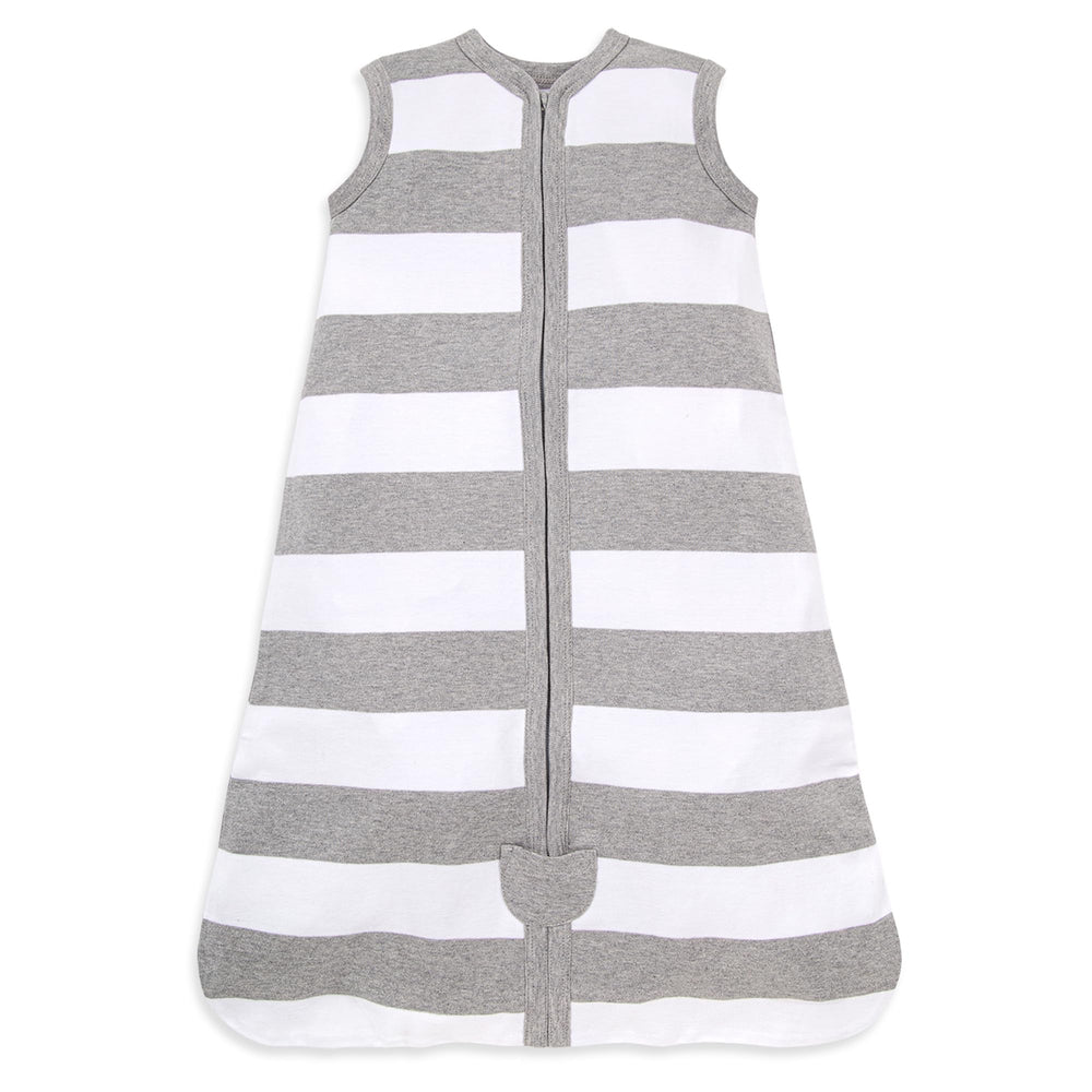 Burt's Bees Baby Beekeeper blanket rugby stripe heather grey for cozy, breathable sleep