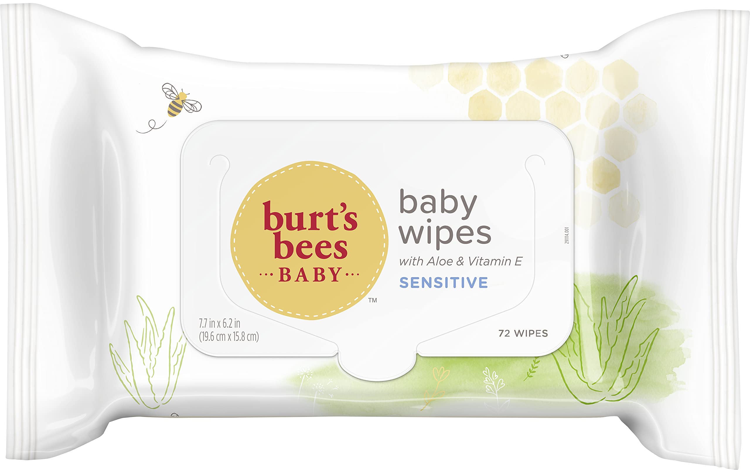 Burt's Bees Baby chlorine-free wipes front pack for easy daily use.