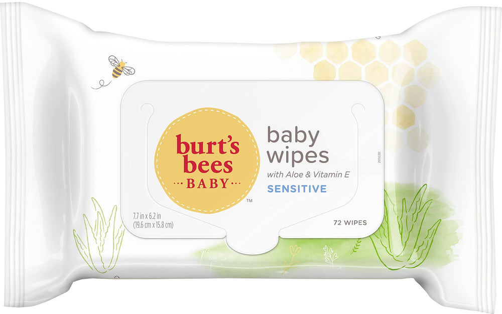 Burt's Bees Baby chlorine-free wipes front pack for easy daily use.