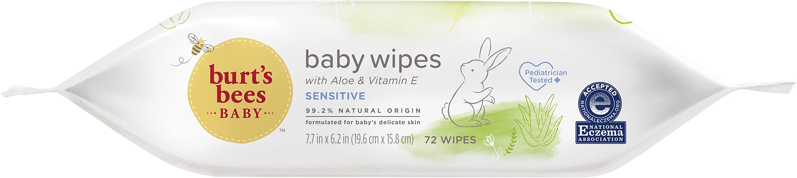 Pediatrician-tested Burt's Bees Baby wipes for everyday gentle care.