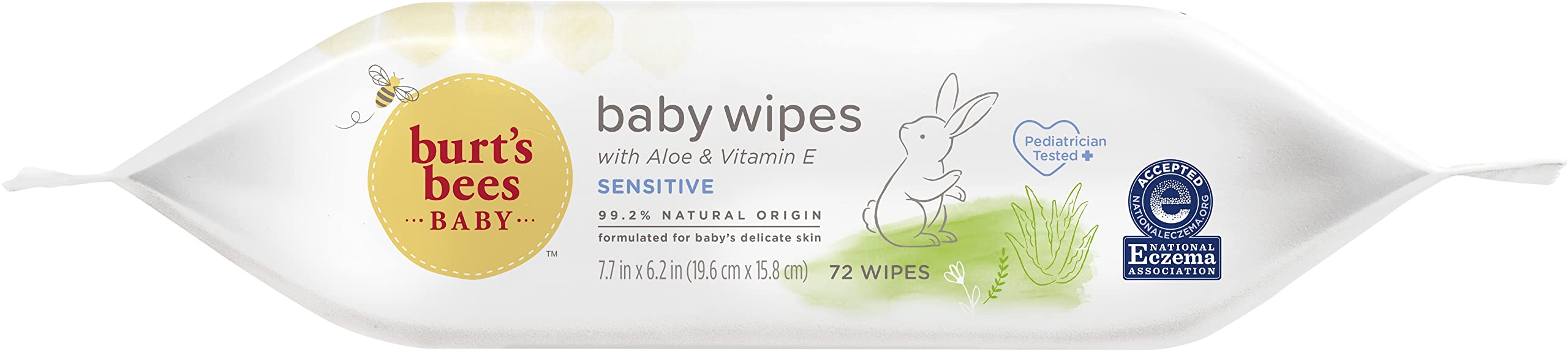 Unscented Burt's Bees Baby wipes for sensitive skin and fragrance-free care.