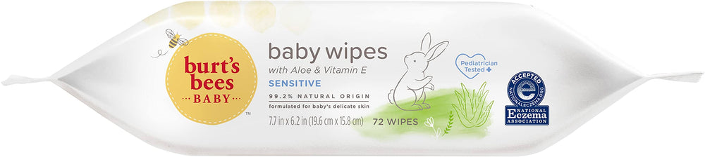 Unscented Burt's Bees Baby wipes for sensitive skin and fragrance-free care.