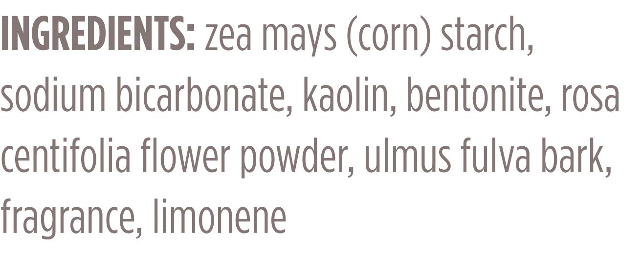 Ingredients note shows cornstarch-based formula in Burt's Bees Baby Powder.
