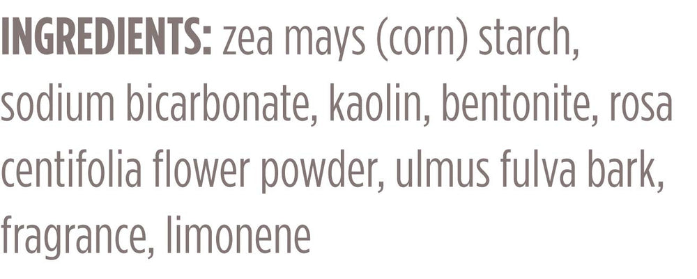 Ingredients note shows cornstarch-based formula in Burt's Bees Baby Powder.