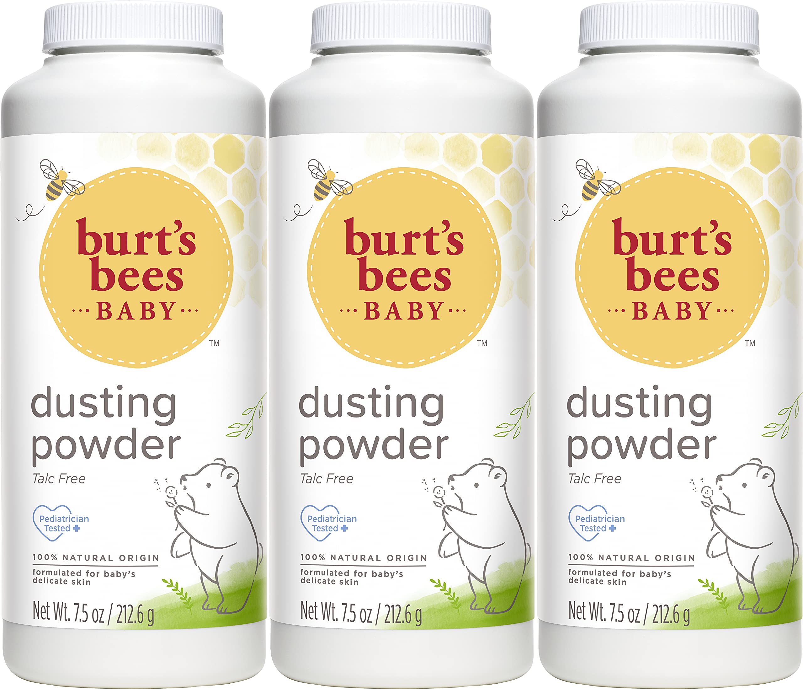 Burt's Bees Baby Powder canister with talc-free formula for gentle baby skin care.
