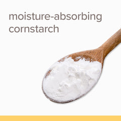 Soft-focus shot of baby skin after applying Burt's Bees Baby Powder.
