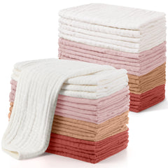 Buryeah muslin burp cloths folded set, gentle on baby's skin.