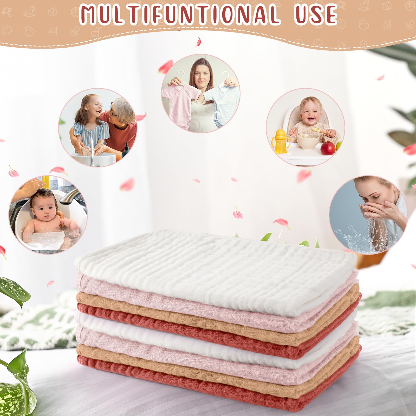 Buryeah six-layer absorbent burp cloths soothe feeding time messes.