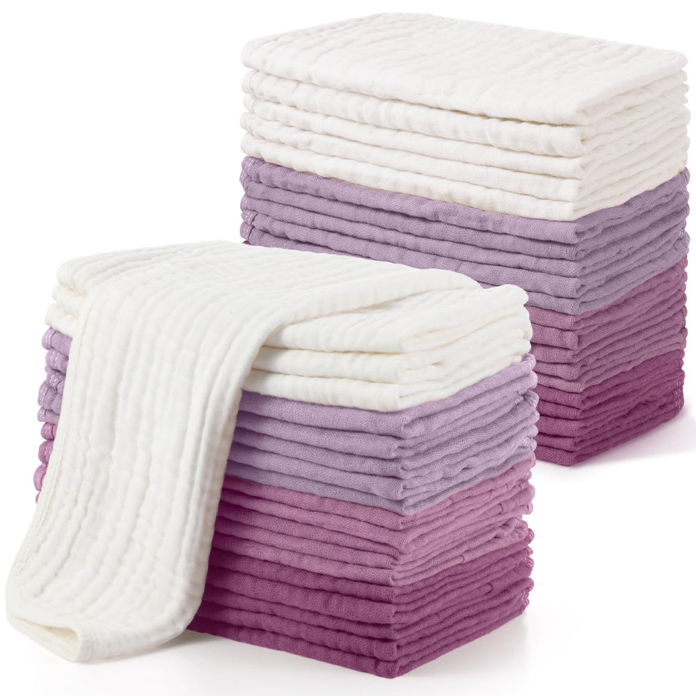 Buryeah Muslin Burp Cloths pack 20: soft cotton for quick cleanups.