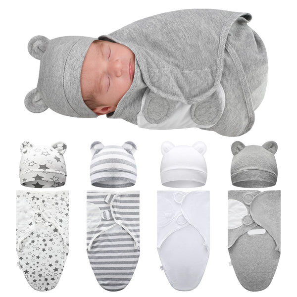 Buryeah preemie swaddle blanket gray-star pattern for gentle, secure swaddling.