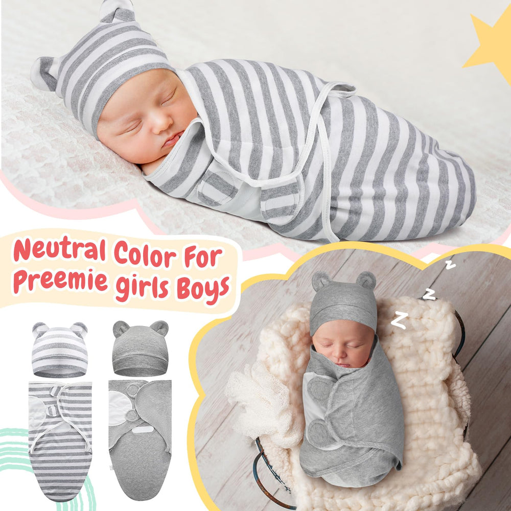 Buryeah preemie wrapped for peaceful sleep with soft secure wrap.