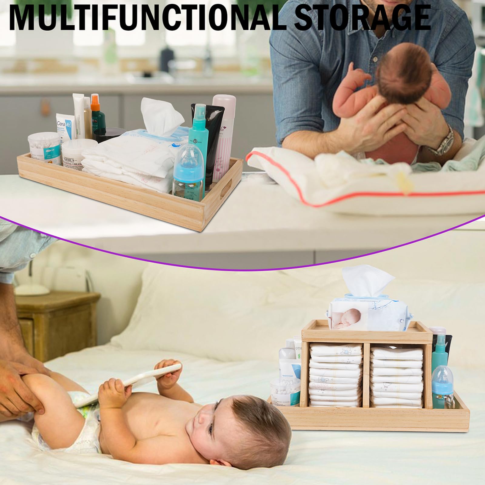 Busidhji diaper caddy in a nursery setup that complements warm decor.