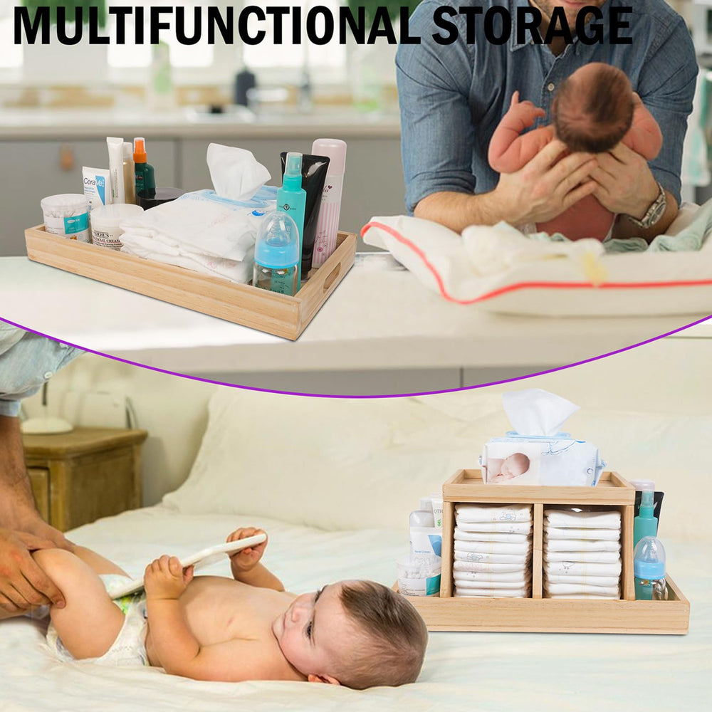 Busidhji diaper caddy in a nursery setup that complements warm decor.