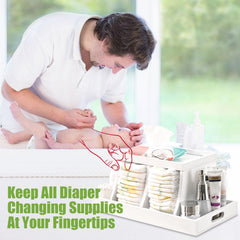 Busidhji diaper caddy with removable dividers for flexible storage