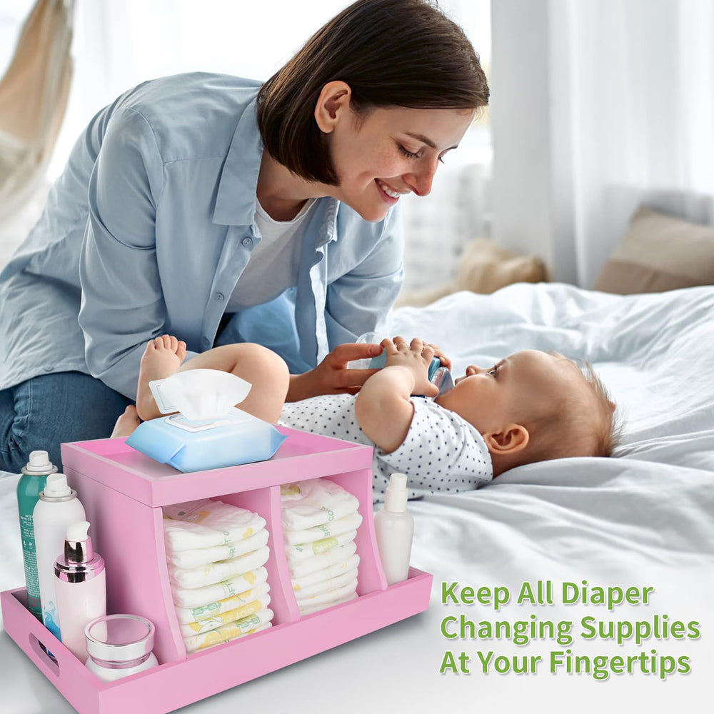 Busidhji organizer with multiple compartments maximizes nursery storage