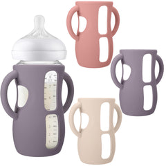 BUSOHA silicone sleeve for Avent 8 oz bottle - rear view highlighting drop protection.