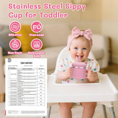 BUSOHA 8oz stainless steel cup ideal for self-feeding and travel.