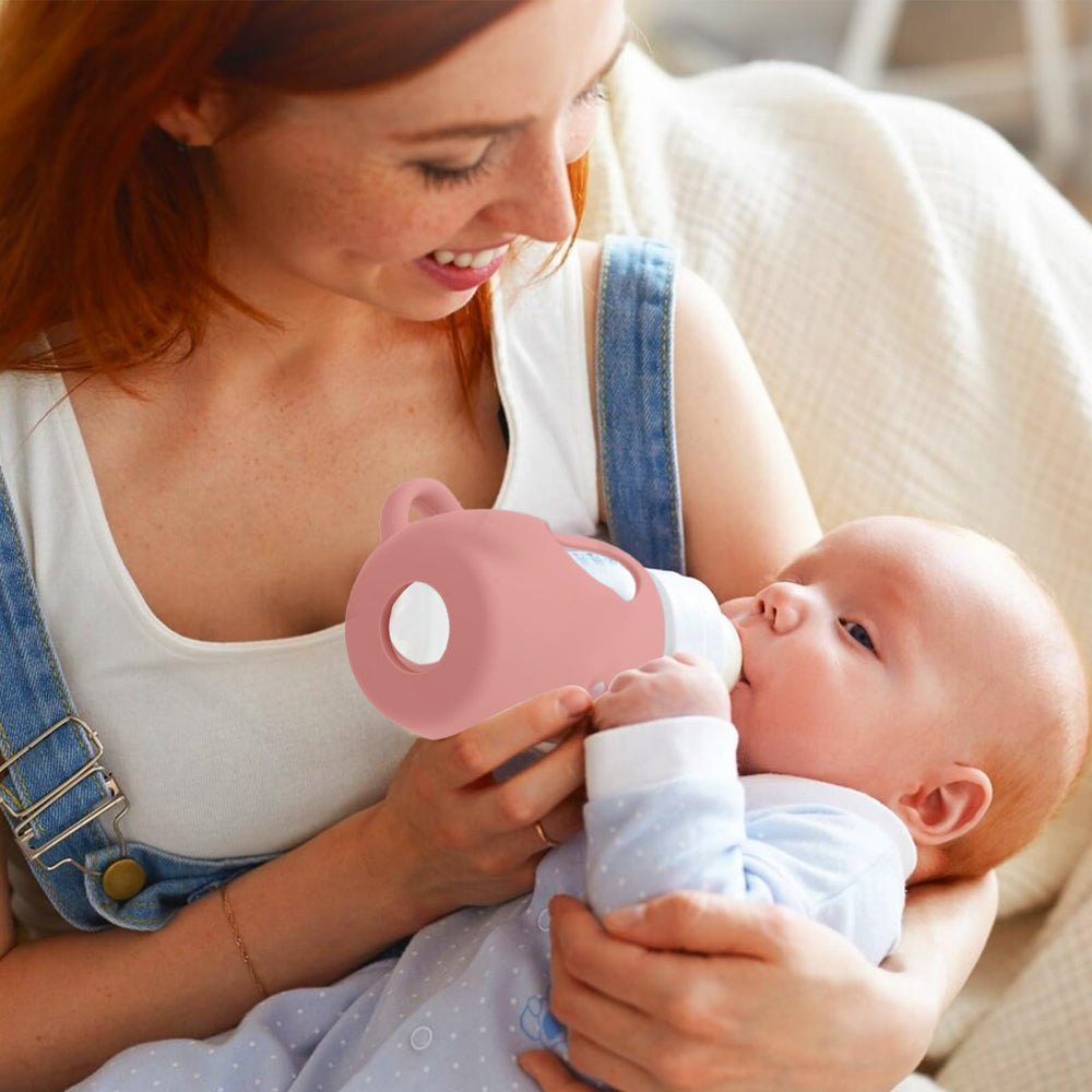 BUSOHA Avent 8 oz sleeve helps baby hold bottle easily.