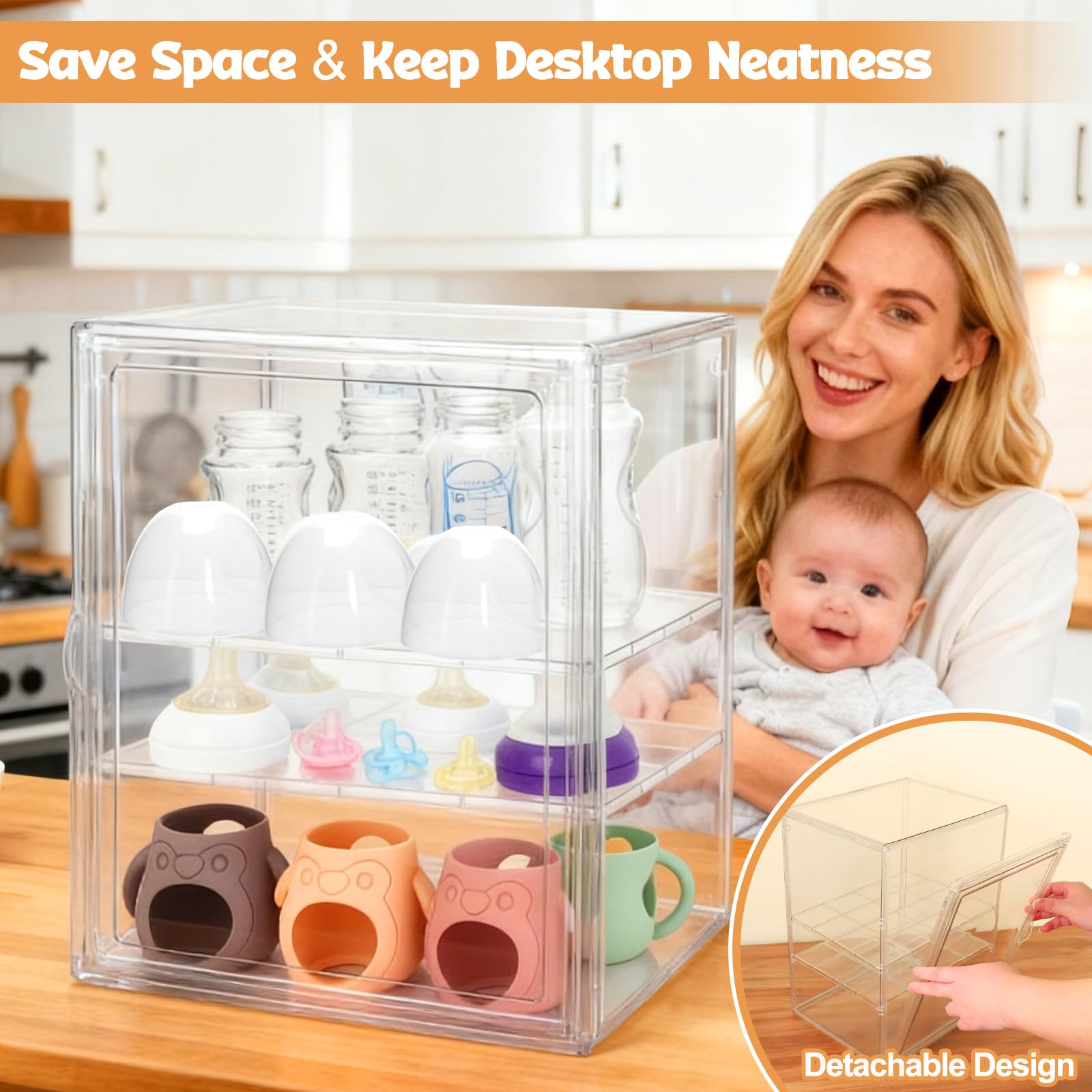 BUSOHA countertop-friendly design saves space on nursery or kitchen counters.