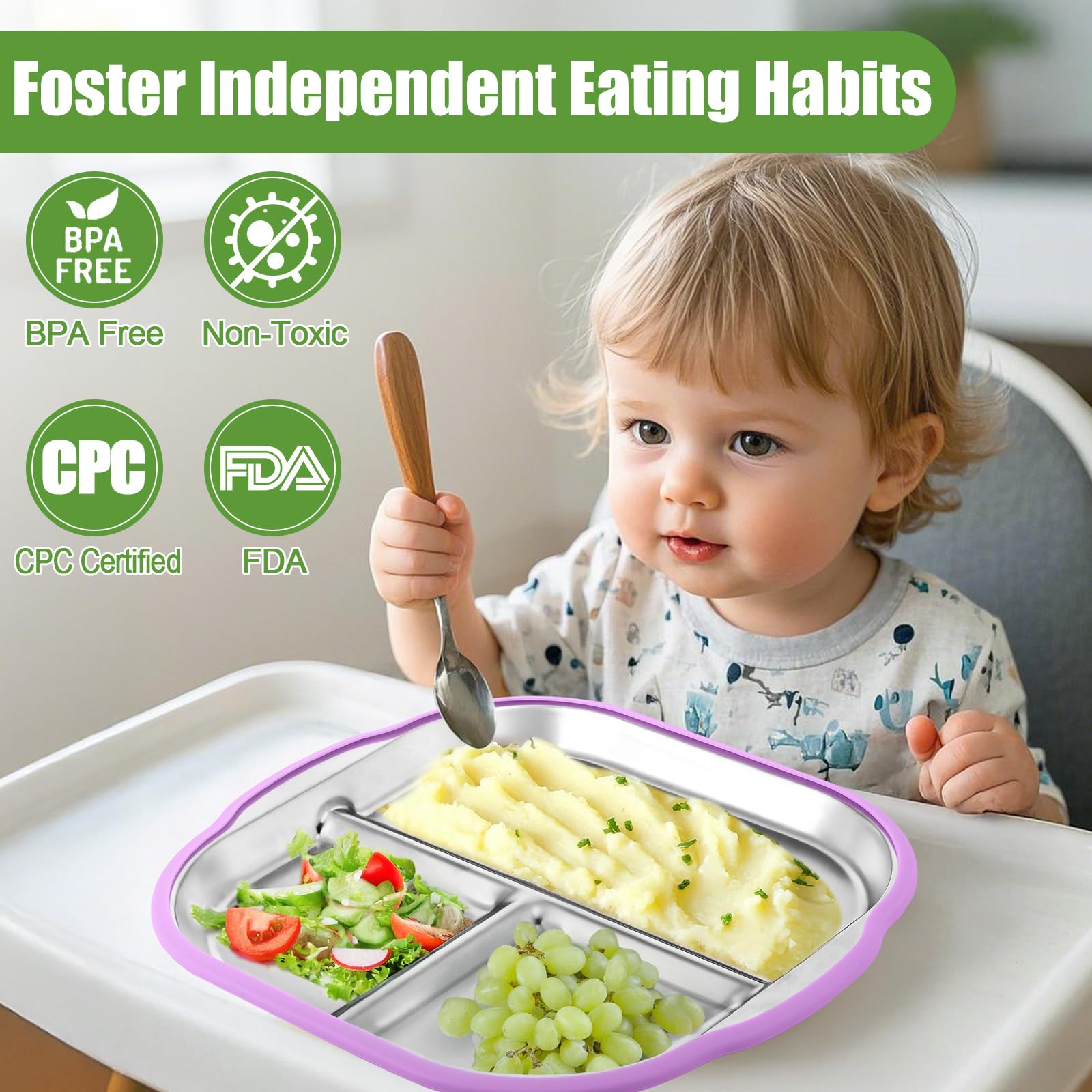 BUSOHA dishwasher-safe plate is easy to clean after meals.