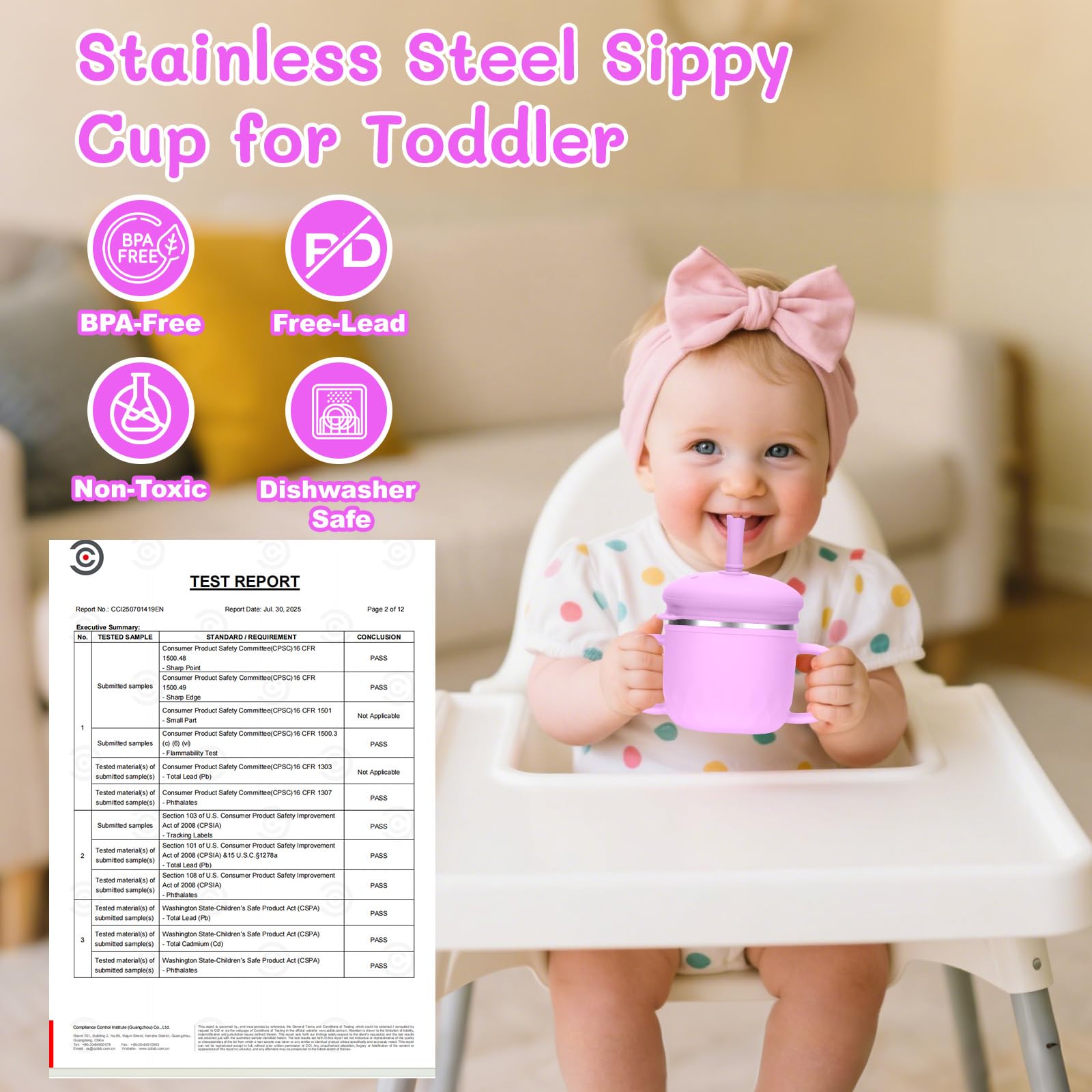 BUSOHA durable toddler cup designed for active play and travel.