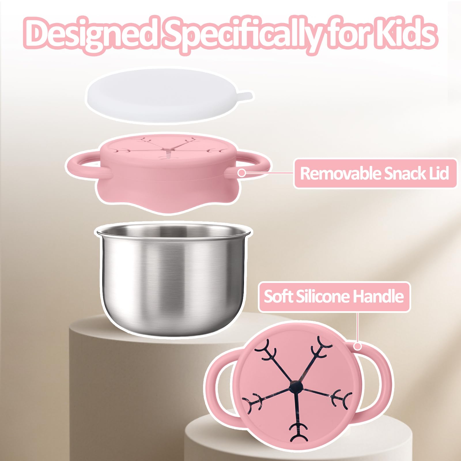 BUSOHA easy-grip handles support independent feeding for toddlers.