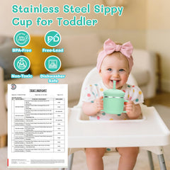 BUSOHA 8oz cup designed for small hands and growing sipping skills.