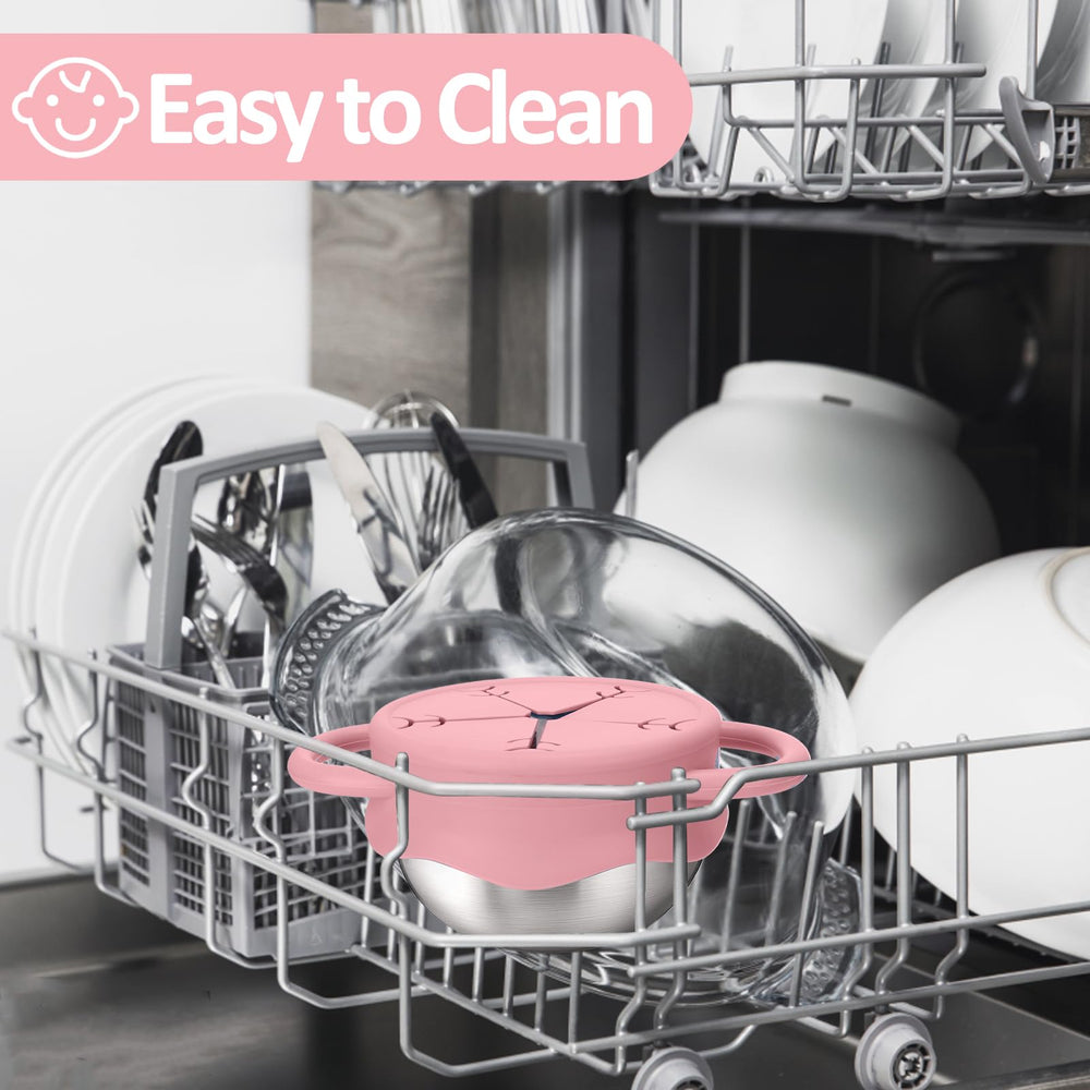 BUSOHA food-grade silicone catcher lid helps manage crumbs and spills.