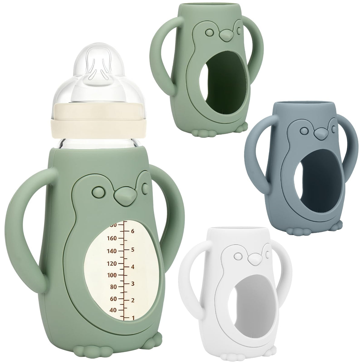 BUSOHA MAM 9oz glass bottle sleeve shields the bottle from impact.