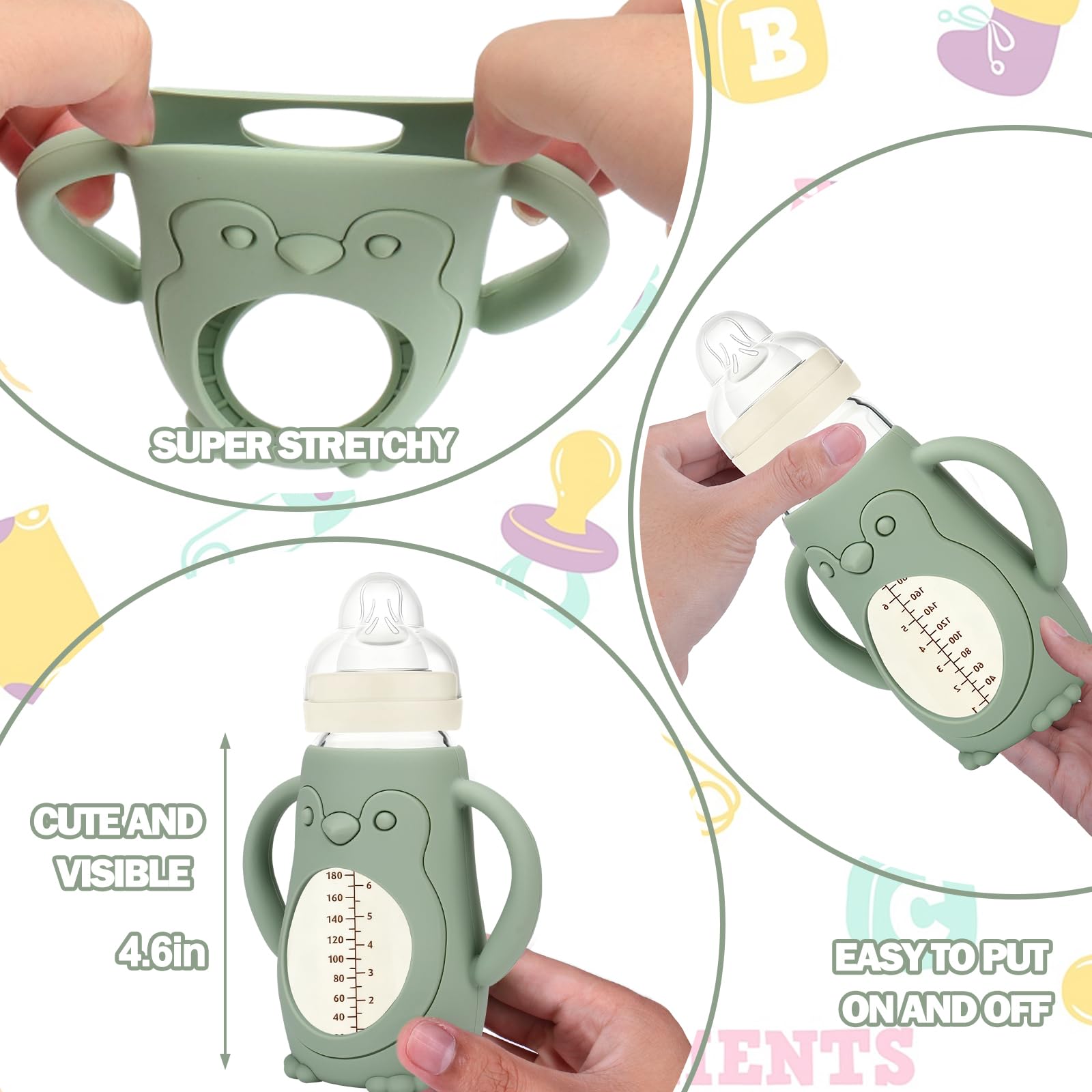 BUSOHA MAM sleeve with grip handle eases holding for parents.