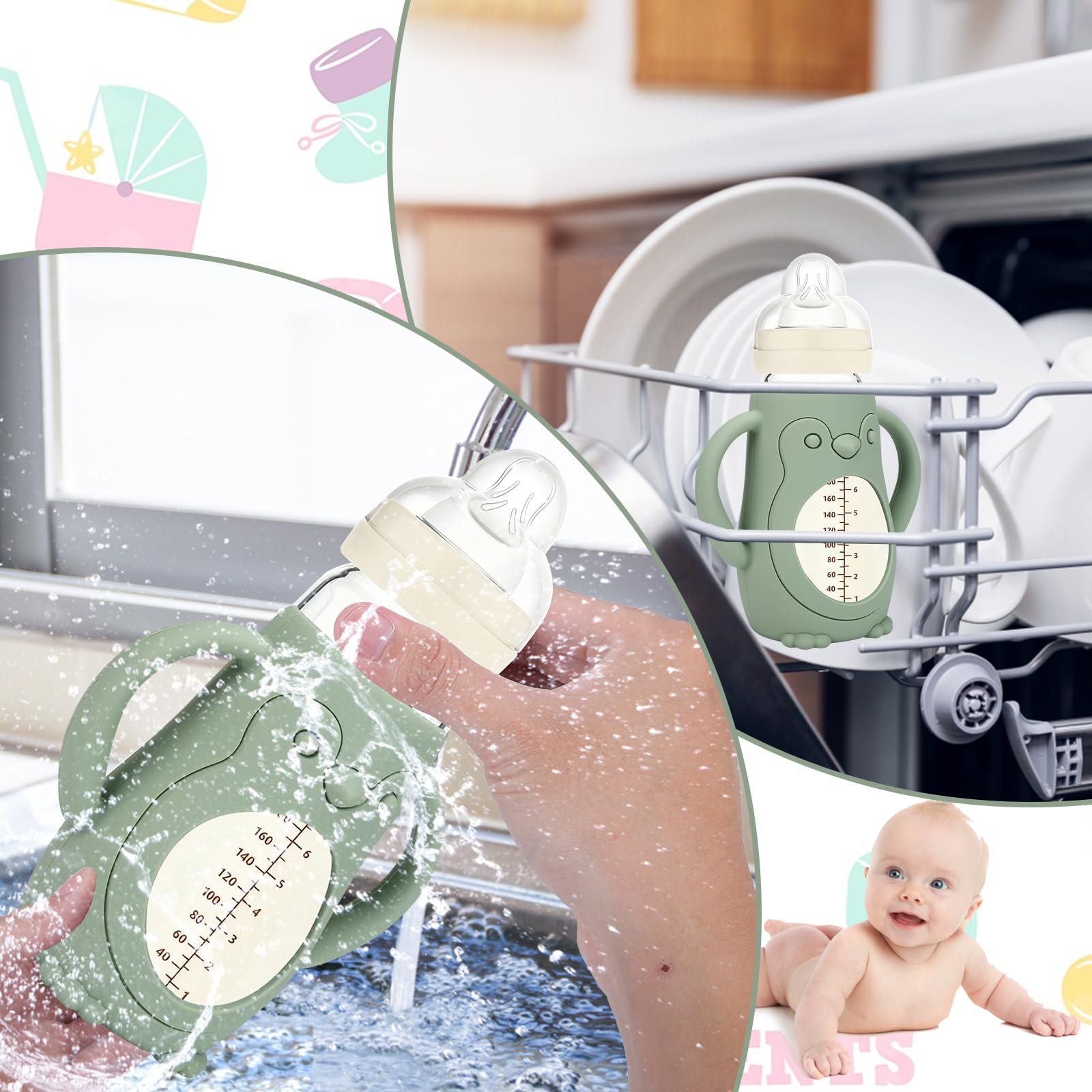 BUSOHA MAM sleeve with milk level window helps monitor quantity.