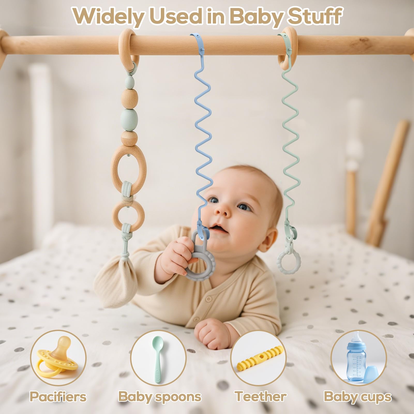 BUSOHA pacifier-suction cups help secure pacifiers for on-the-go calm.
