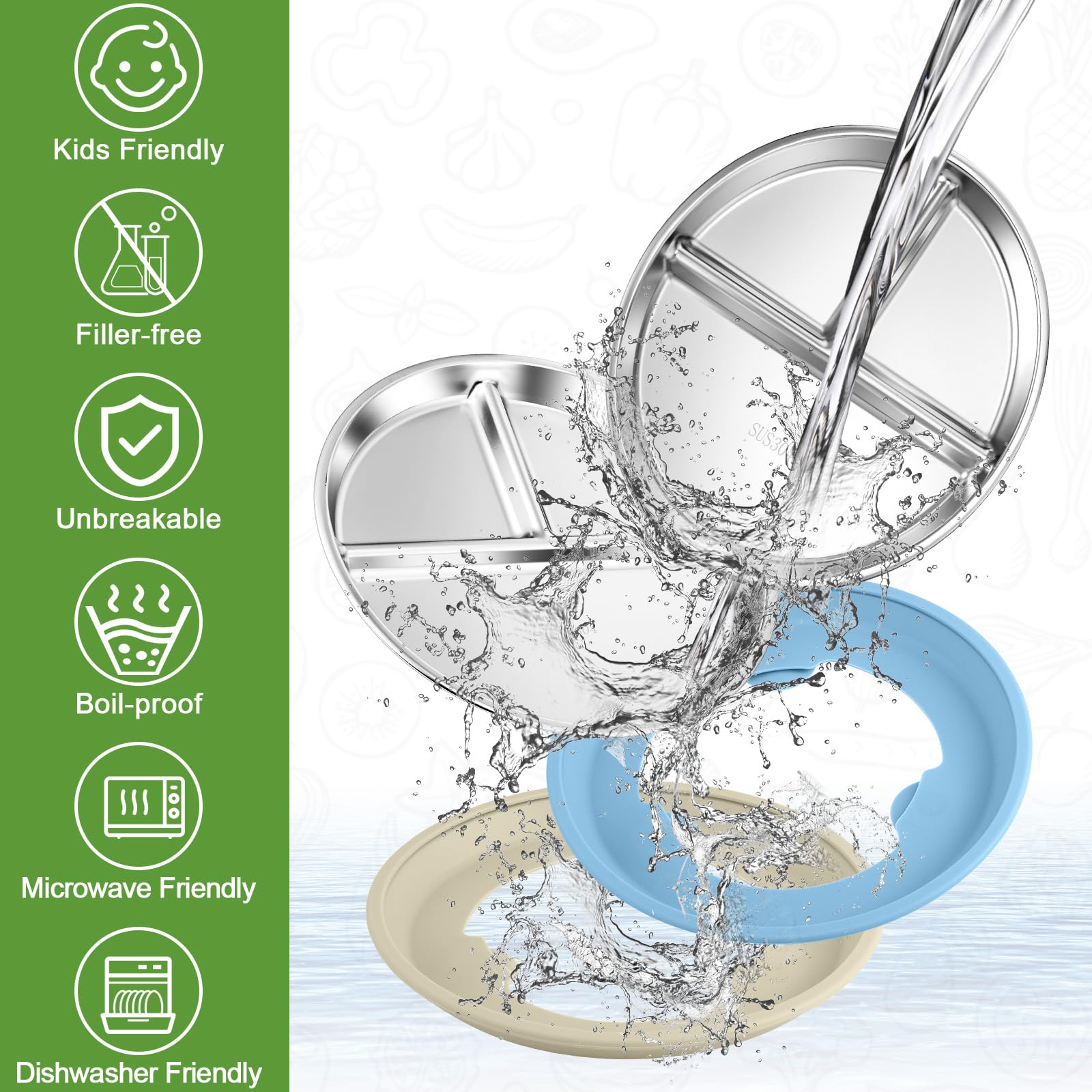 BUSOHA removable suction base grips highchair trays securely.