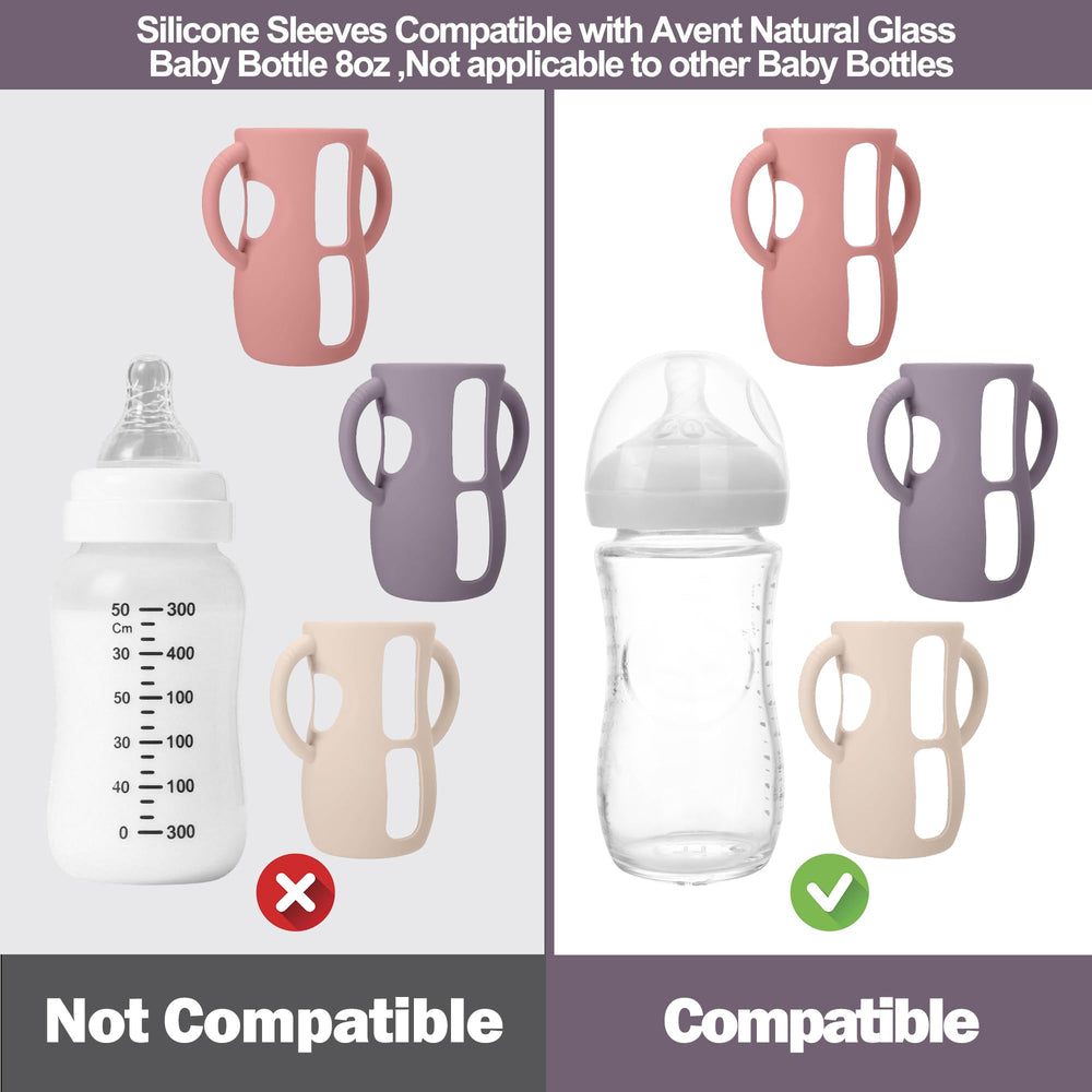 BUSOHA sleeve with handle on Avent 8 oz bottle - easy grip during feeds.