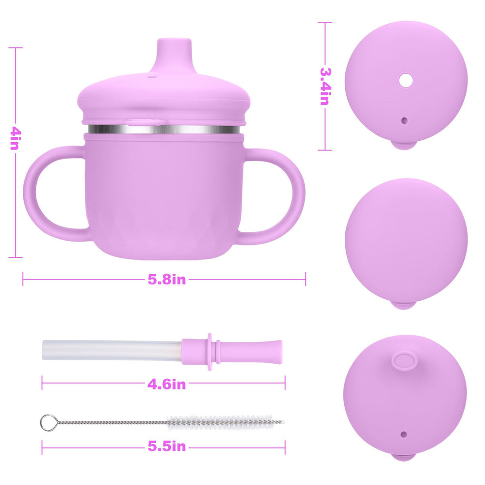 BUSOHA spill-proof lid and straw ensure contained drinks during car rides.