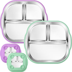 BUSOHA suction plate on table keeps meals tidy for toddlers.