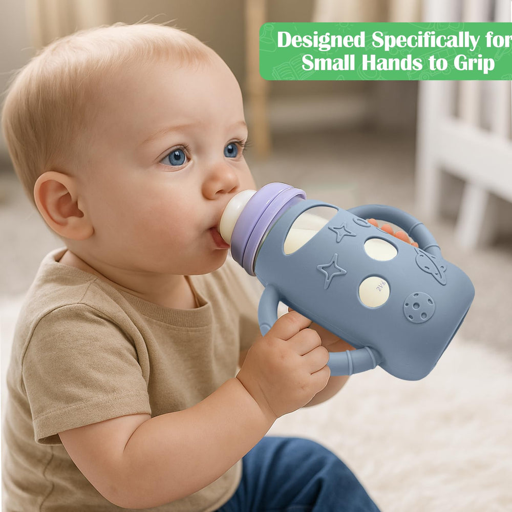 BUSOHA thermal-insulation sleeve helps keep milk warm longer.