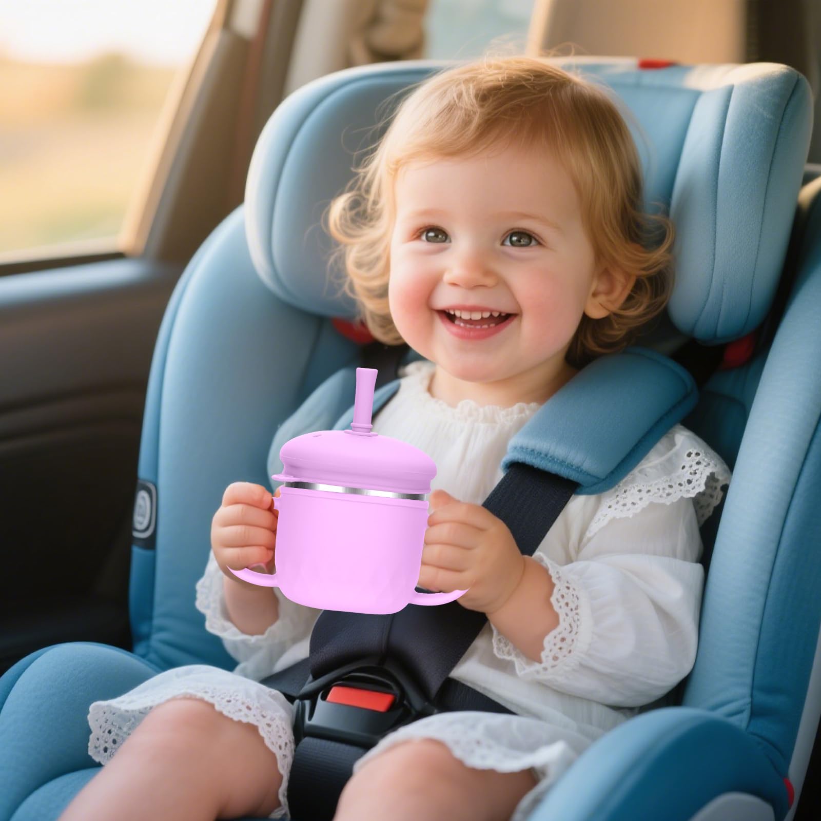 BUSOHA 8 oz capacity supports on-the-go hydration for toddlers.