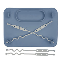 Busy Baby silicone mat with suction cups secures on smooth surfaces for mess-free meals
