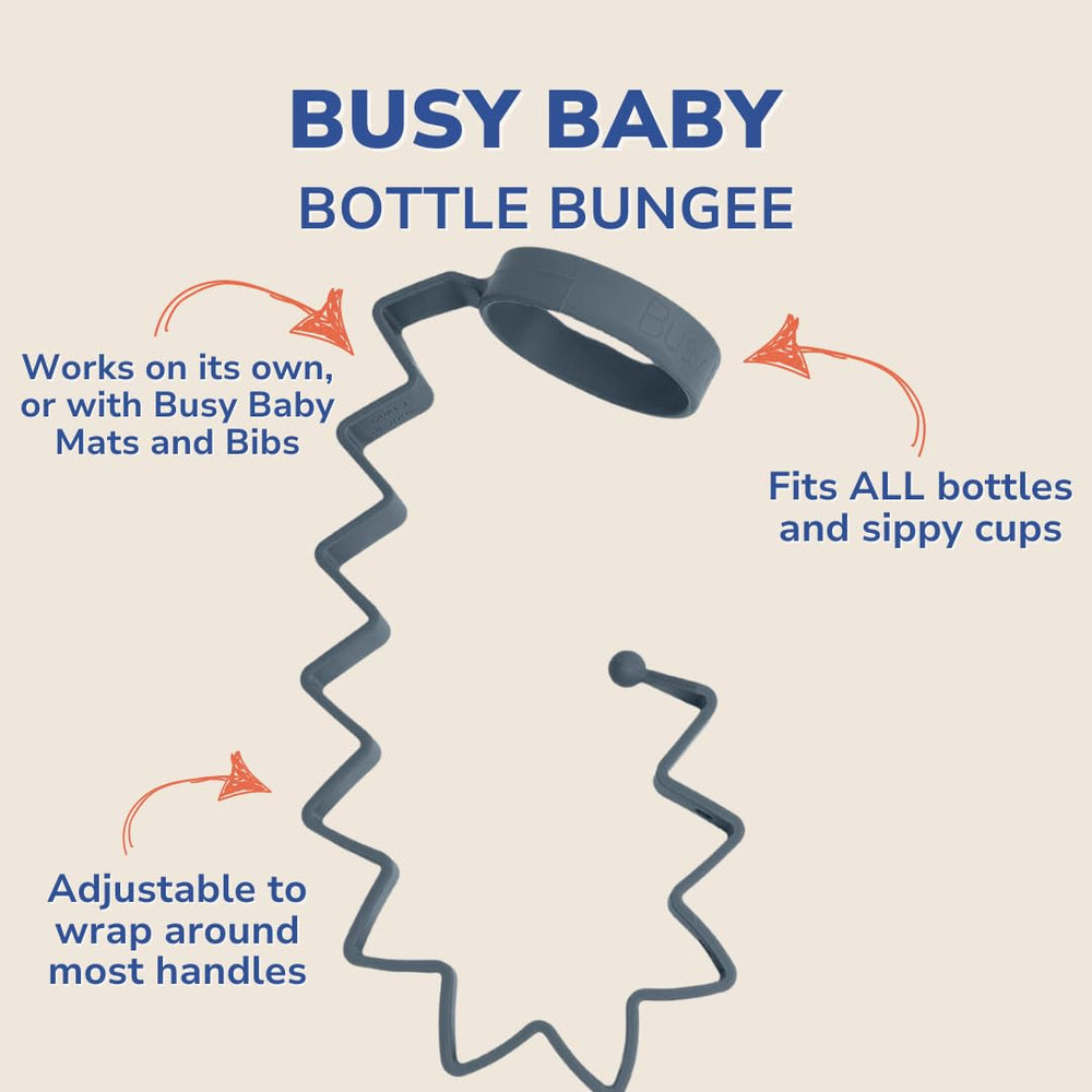 Busy Baby Sippy Cup Strap pewter close-up with secure grip