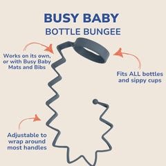 Busy Baby Sippy Cup Strap pewter close-up with secure grip